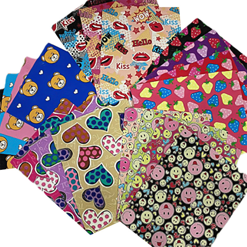 Värikäs painettu keinotekoinen nahka laukkuun